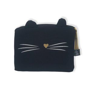 Cat Zip Pouch G! for Gifts Whiskers Ears Black
